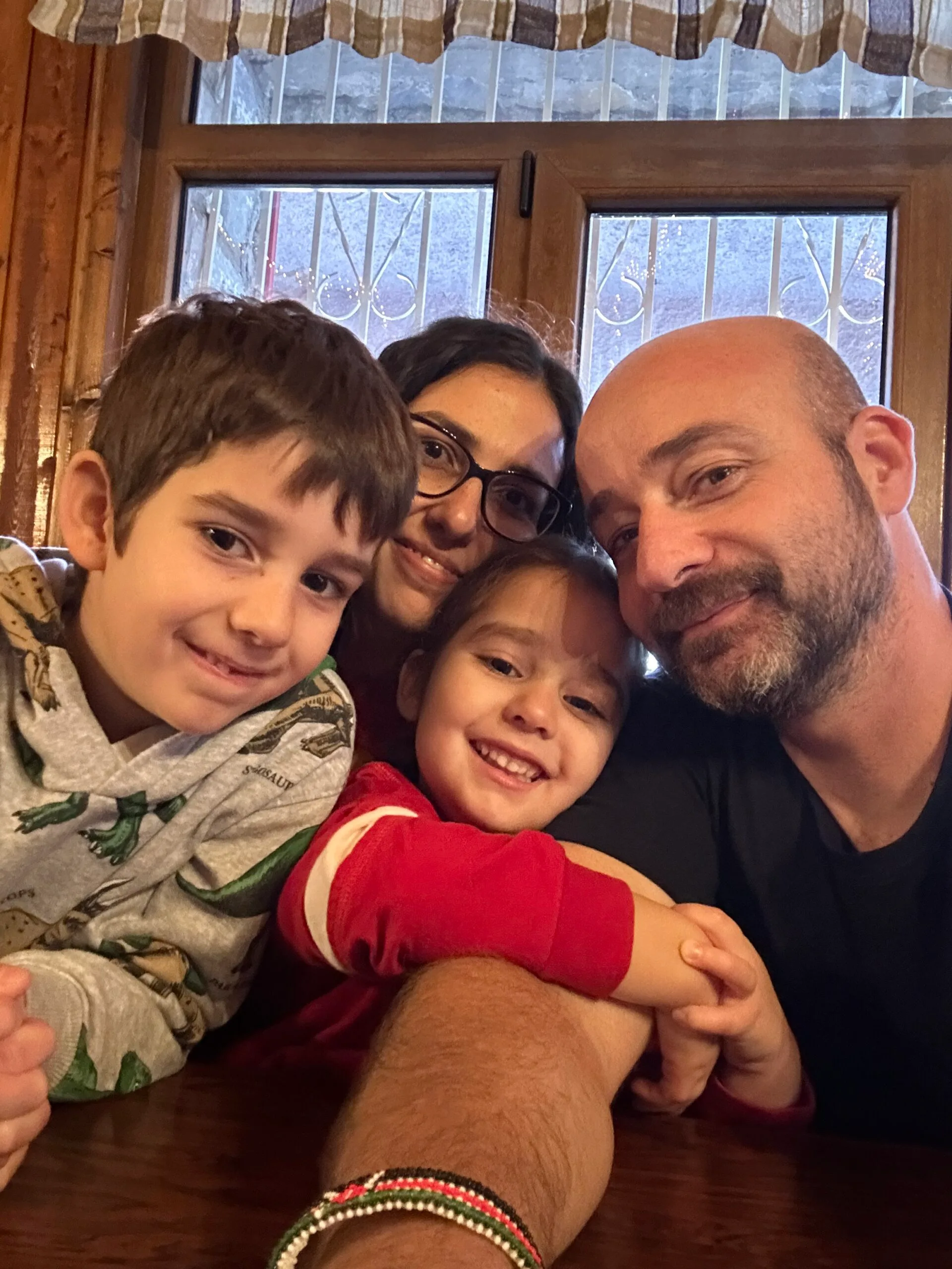 Vaios Vitos with Katerina and their two children